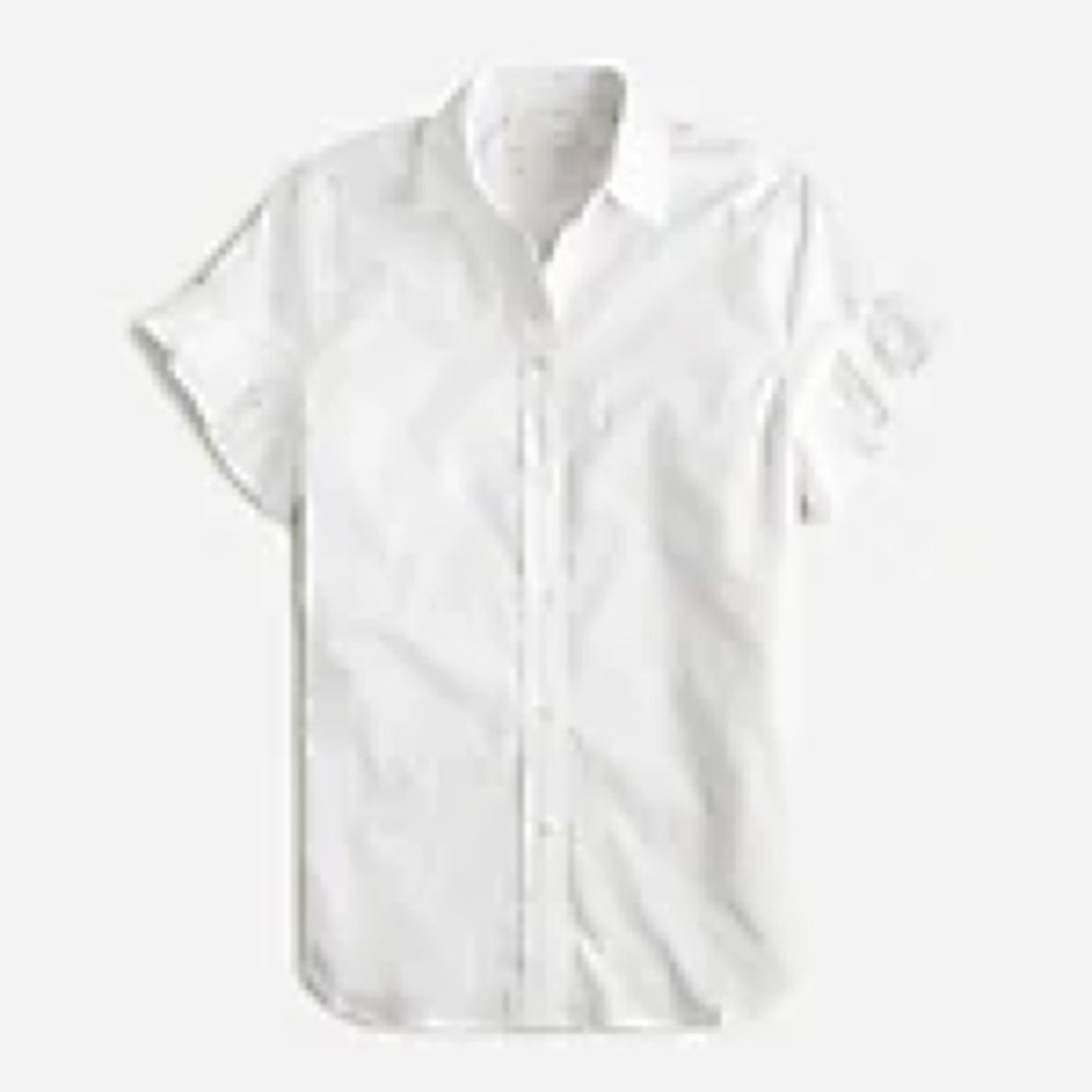J.Crew Classic-fit lightweight cotton poplin ruffle-sleeve shirt AY686